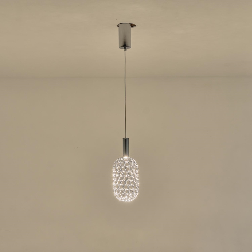 LED Pakabinamas sietynas LED/6,3W/230V 3000K blizgus chromas diametras 20 cm
