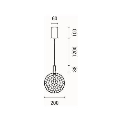 LED Pakabinamas sietynas LED/6,3W/230V 3000K blizgus chromas diametras 20 cm