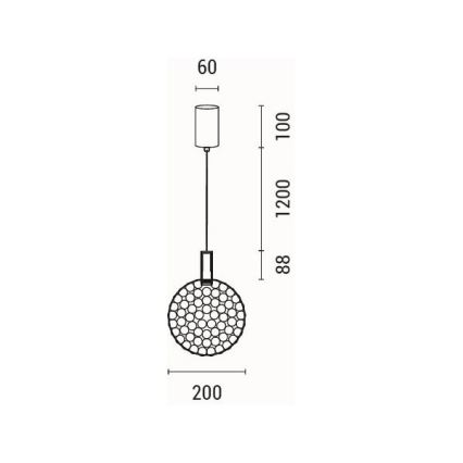 LED Pakabinamas sietynas LED/6,3W/230V 3000K blizgus chromas diametras 25 cm