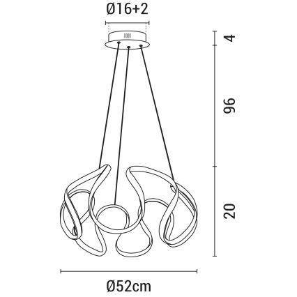 LED Pakabinamas sietynas LED/60W/230V 3000K balta