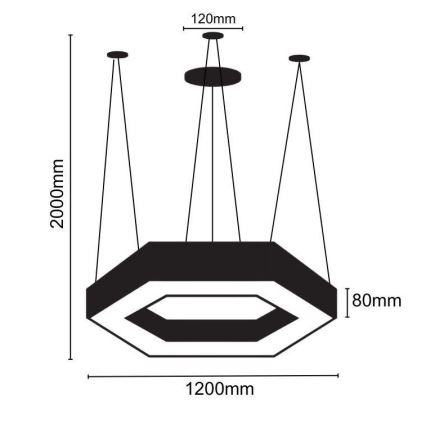 LED Pakabinamas sietynas LED/60W/230V 4000K diametras 120 cm