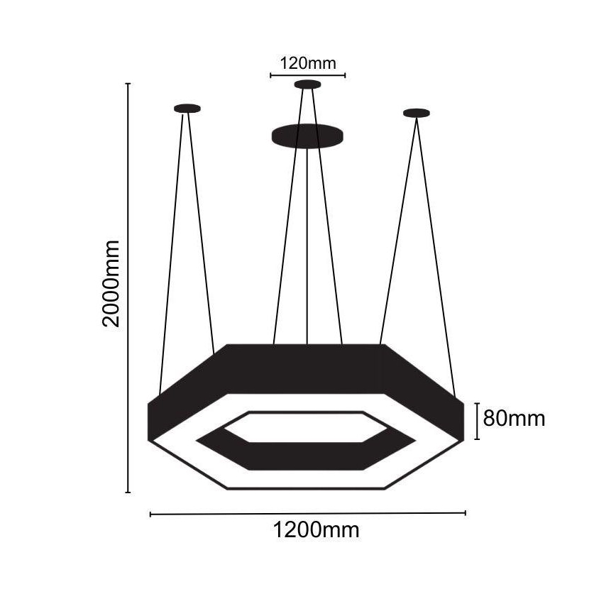 LED Pakabinamas sietynas LED/60W/230V 4000K diametras 120 cm