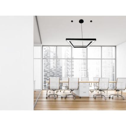LED Pakabinamas sietynas LED/70W/230V 4000K 100x100 cm juoda