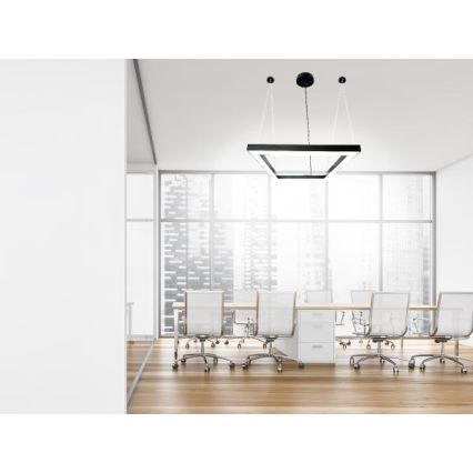 LED Pakabinamas sietynas LED/70W/230V 4000K 100x100 cm juoda