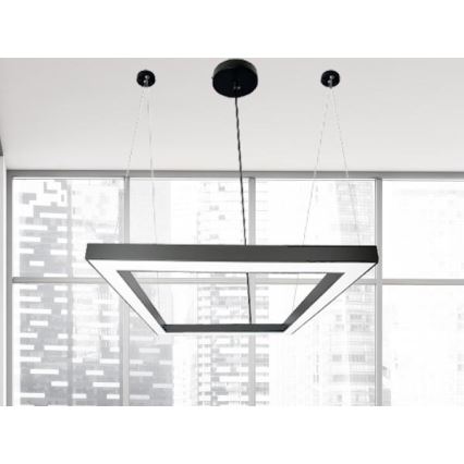 LED Pakabinamas sietynas LED/70W/230V 4000K 100x100 cm juoda
