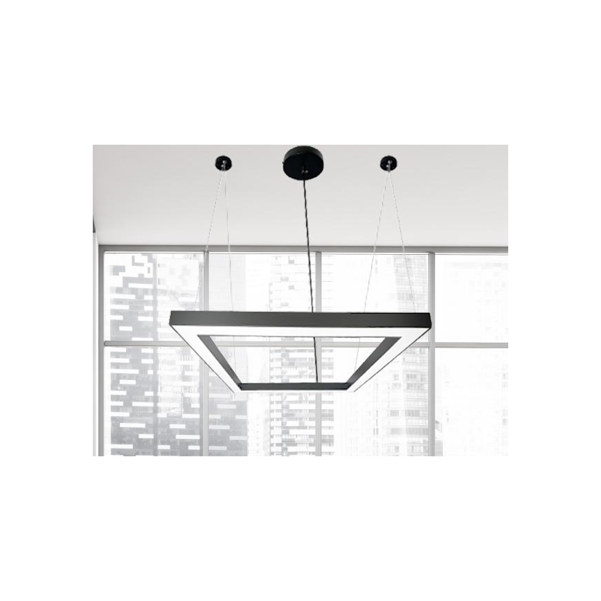 LED Pakabinamas sietynas LED/70W/230V 4000K 100x100 cm juoda