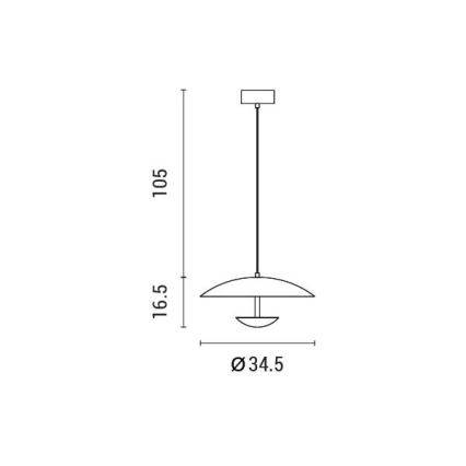 LED Pakabinamas sietynas LED/7W/230V 3000K diametras 34,5 cm