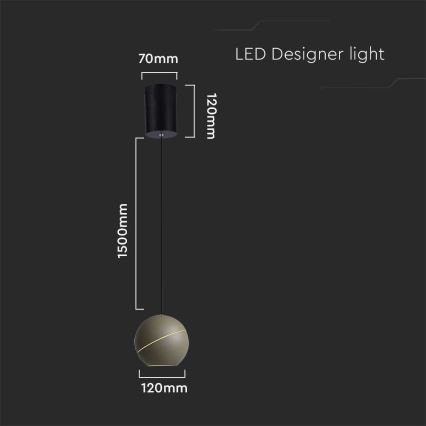 LED Pakabinamas sietynas LED/8,5W/230V 3000K pilka