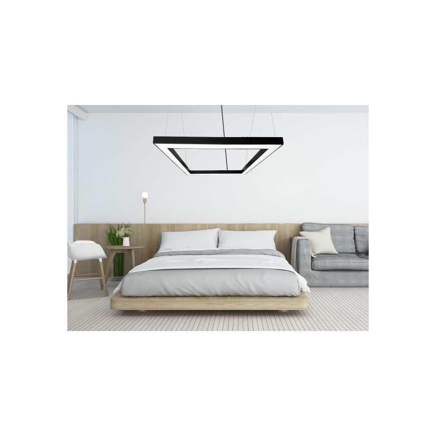 LED Pakabinamas sietynas LED/80W/230V 4000K 120x120 cm juoda