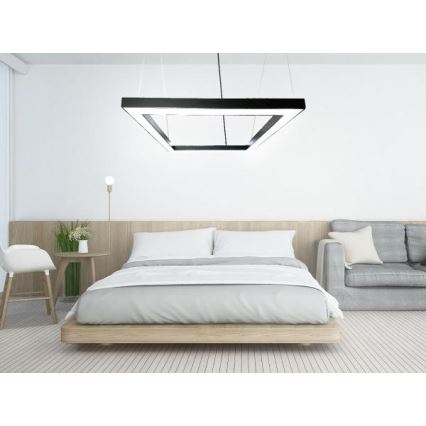LED Pakabinamas sietynas LED/80W/230V 4000K 120x120 cm juoda