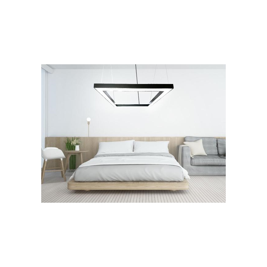 LED Pakabinamas sietynas LED/80W/230V 4000K 120x120 cm juoda