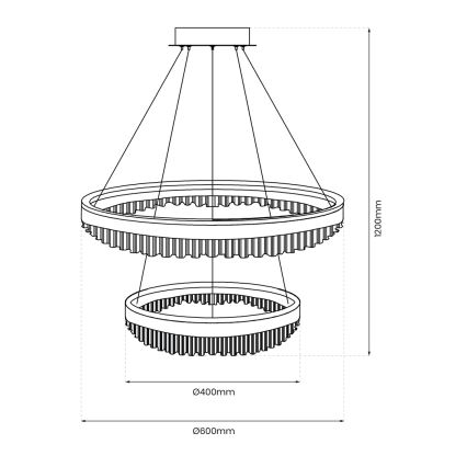 LED Pakabinamas sietynas LED/85W/230V diametras 60 cm auksas