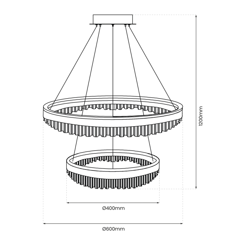 LED Pakabinamas sietynas LED/85W/230V diametras 60 cm auksas