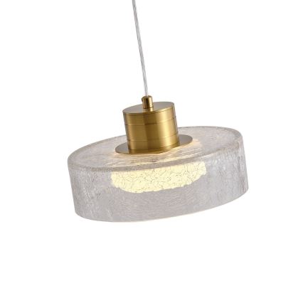 LED Pakabinamas sietynas LED/8W/230V 3000K auksas/permatoma pr. 20 cm