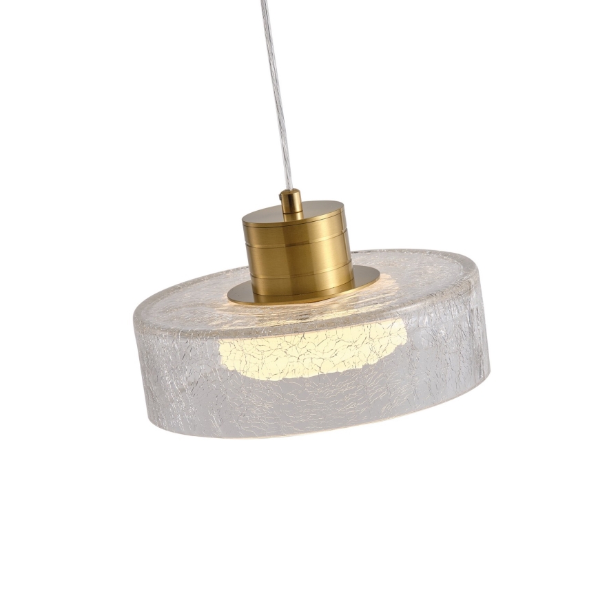 LED Pakabinamas sietynas LED/8W/230V 3000K auksas/permatoma pr. 20 cm