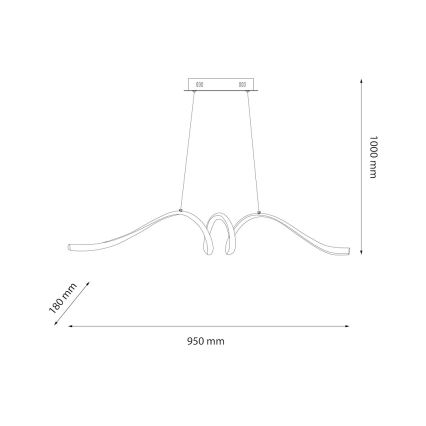 LED Pakabinamas sietynas LOOP LED/28W/230V juoda