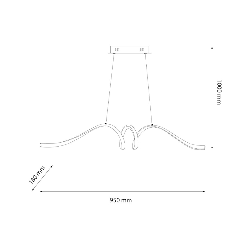 LED Pakabinamas sietynas LOOP LED/28W/230V juoda