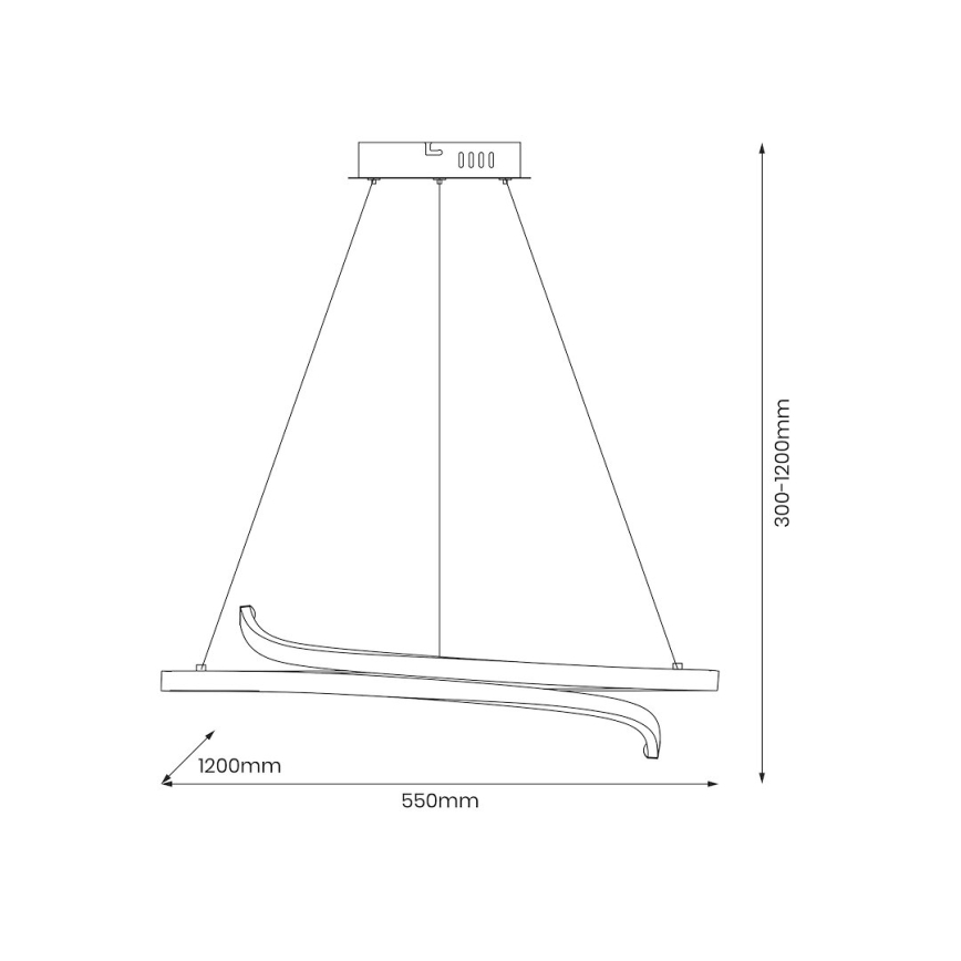 LED Pakabinamas sietynas LORENZO LED/35W/230V juoda