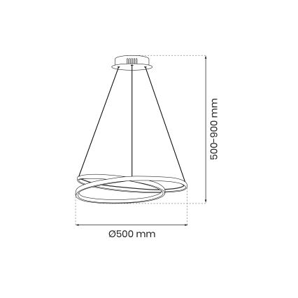 LED Pakabinamas sietynas LUCERO LED/48W/230V blizgus chromas