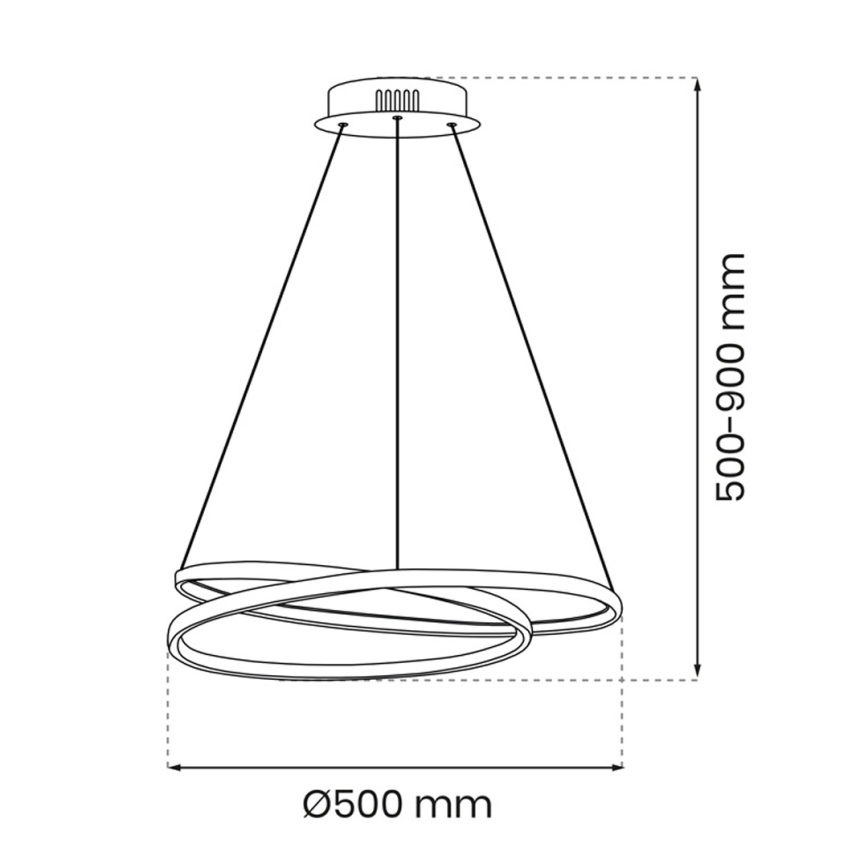 LED Pakabinamas sietynas LUCERO LED/48W/230V juoda