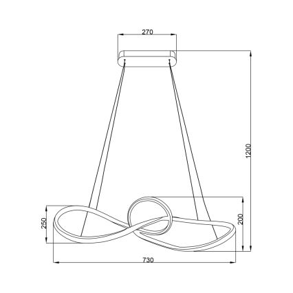 LED Pakabinamas sietynas MARCO LED/42W/230V blizgus chromas