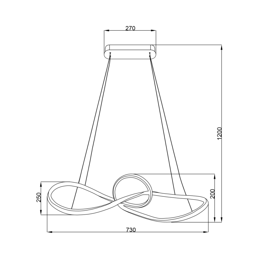 LED Pakabinamas sietynas MARCO LED/42W/230V blizgus chromas