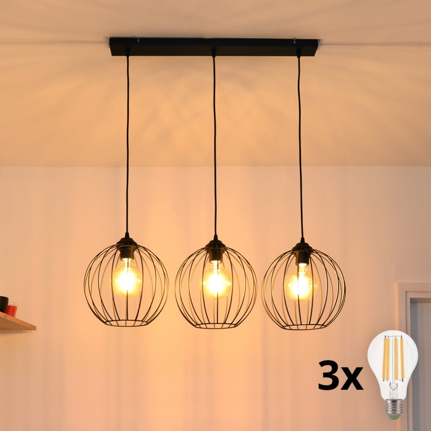 LED Pakabinamas sietynas MERCURE 3xE27/15W/230V