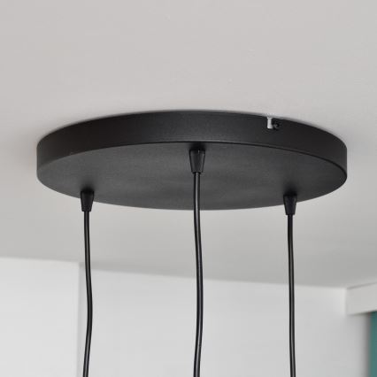 LED Pakabinamas sietynas MERCURE 3xE27/15W/230V ø 50 cm juoda