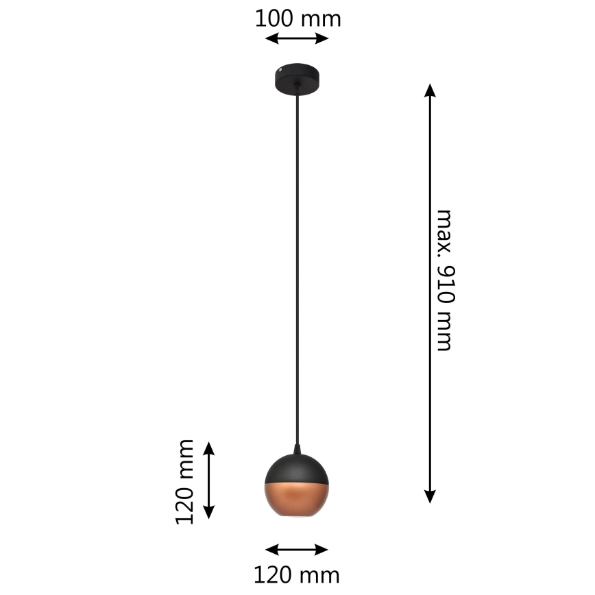 LED Pakabinamas sietynas MIDWAY 1xGU10/4,8W/230V juoda/varis
