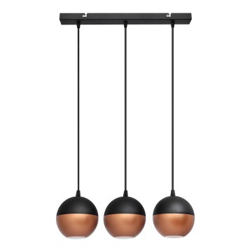 LED Pakabinamas sietynas MIDWAY 3xGU10/4,8W/230V juoda/varis