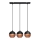 LED Pakabinamas sietynas MIDWAY 3xGU10/4,8W/230V juoda/varis