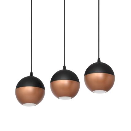 LED Pakabinamas sietynas MIDWAY 3xGU10/4,8W/230V juoda/varis