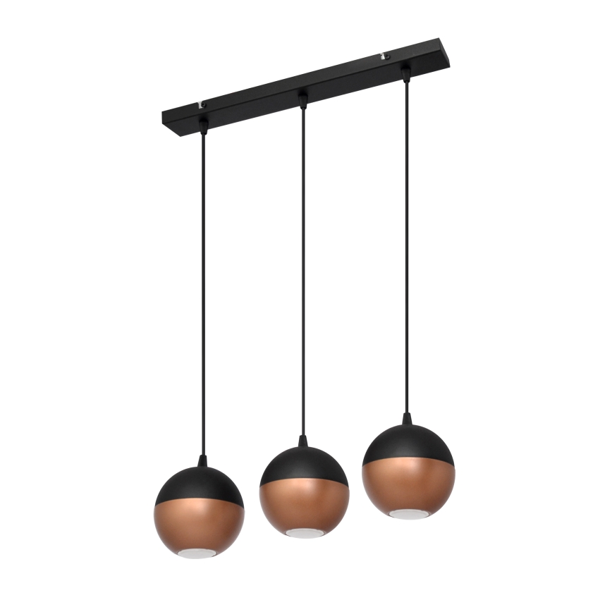LED Pakabinamas sietynas MIDWAY 3xGU10/4,8W/230V juoda/varis