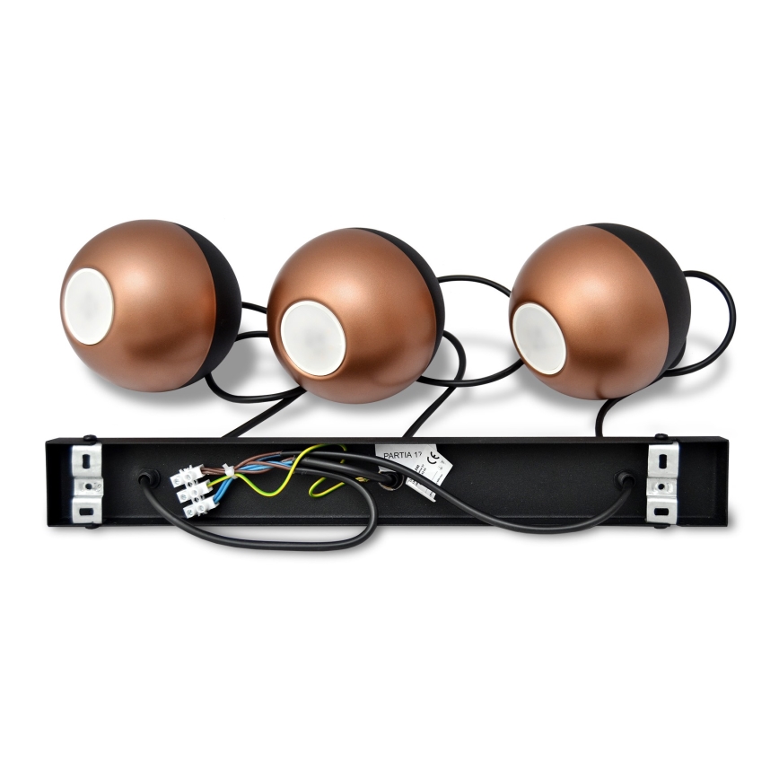 LED Pakabinamas sietynas MIDWAY 3xGU10/4,8W/230V juoda/varis
