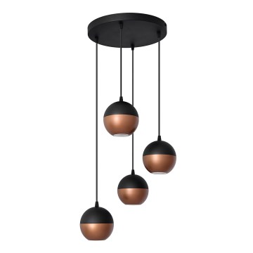 LED Pakabinamas sietynas MIDWAY 4xGU10/4,8W/230V juoda/varis