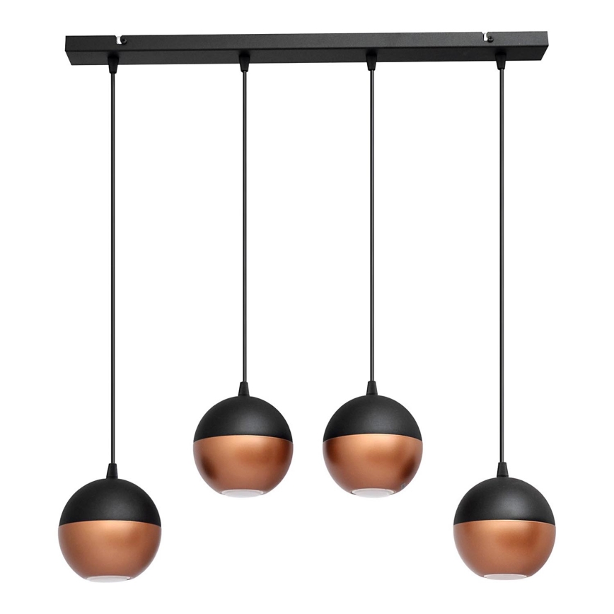 LED Pakabinamas sietynas MIDWAY 4xGU10/4,8W/230V juoda/varis