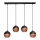 LED Pakabinamas sietynas MIDWAY 4xGU10/4,8W/230V juoda/varis