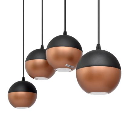 LED Pakabinamas sietynas MIDWAY 4xGU10/4,8W/230V juoda/varis