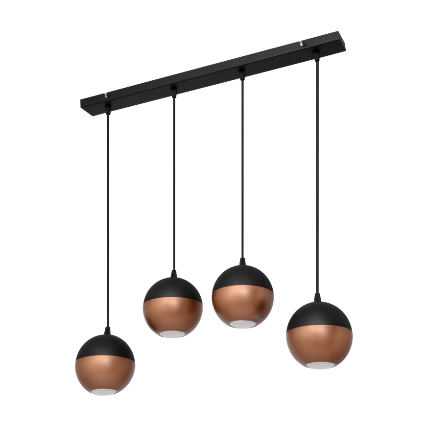 LED Pakabinamas sietynas MIDWAY 4xGU10/4,8W/230V juoda/varis