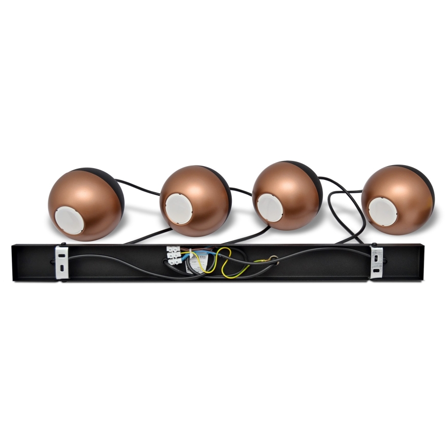 LED Pakabinamas sietynas MIDWAY 4xGU10/4,8W/230V juoda/varis