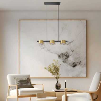LED Pakabinamas sietynas MIRELLA 3xGX53/6W/230V auksas/juoda