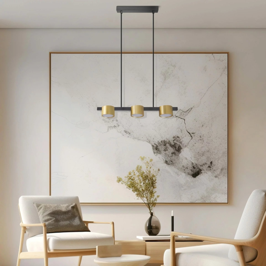 LED Pakabinamas sietynas MIRELLA 3xGX53/6W/230V auksas/juoda