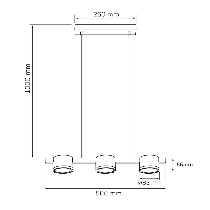 LED Pakabinamas sietynas MIRELLA 3xGX53/6W/230V auksas/juoda