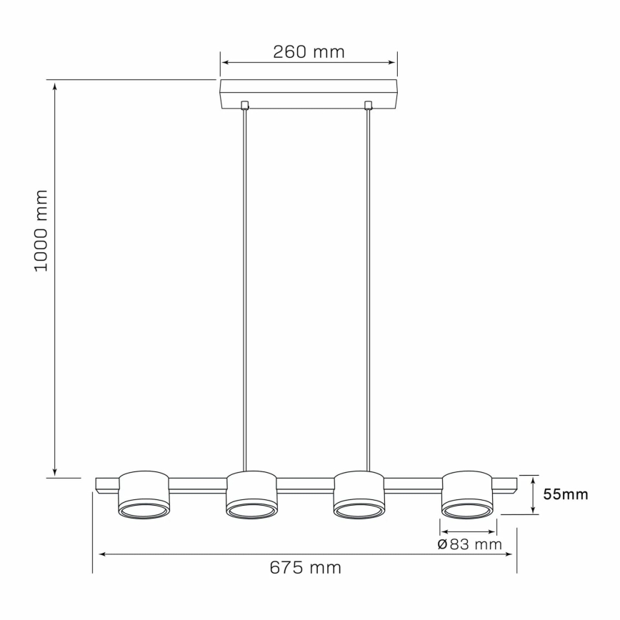 LED Pakabinamas sietynas MIRELLA 4xGX53/6W/230V auksas/juoda