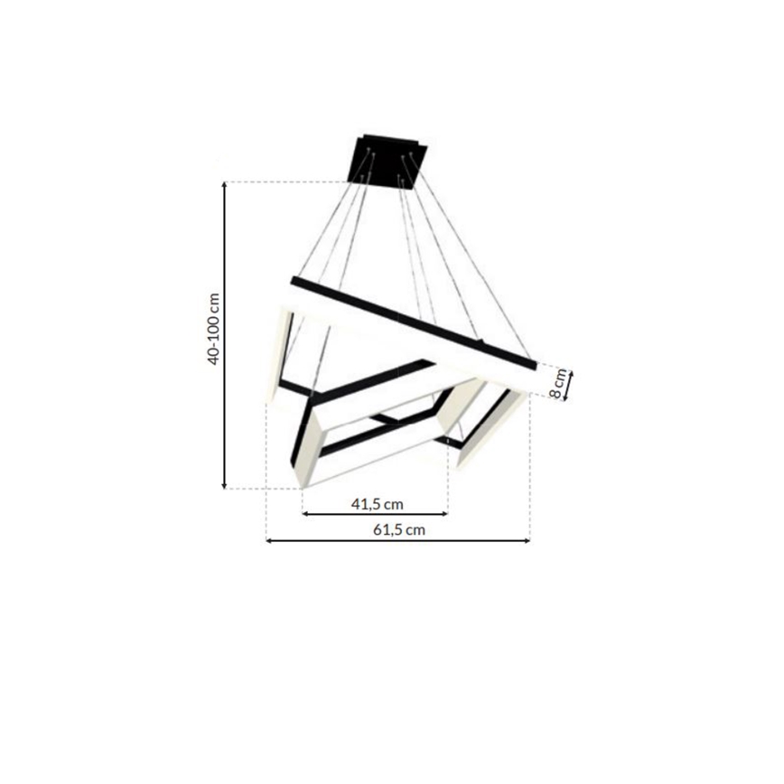 LED Pakabinamas sietynas NERO 2xLED/80W/230V