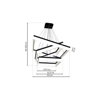 LED Pakabinamas sietynas NERO 3xLED/140W/230V