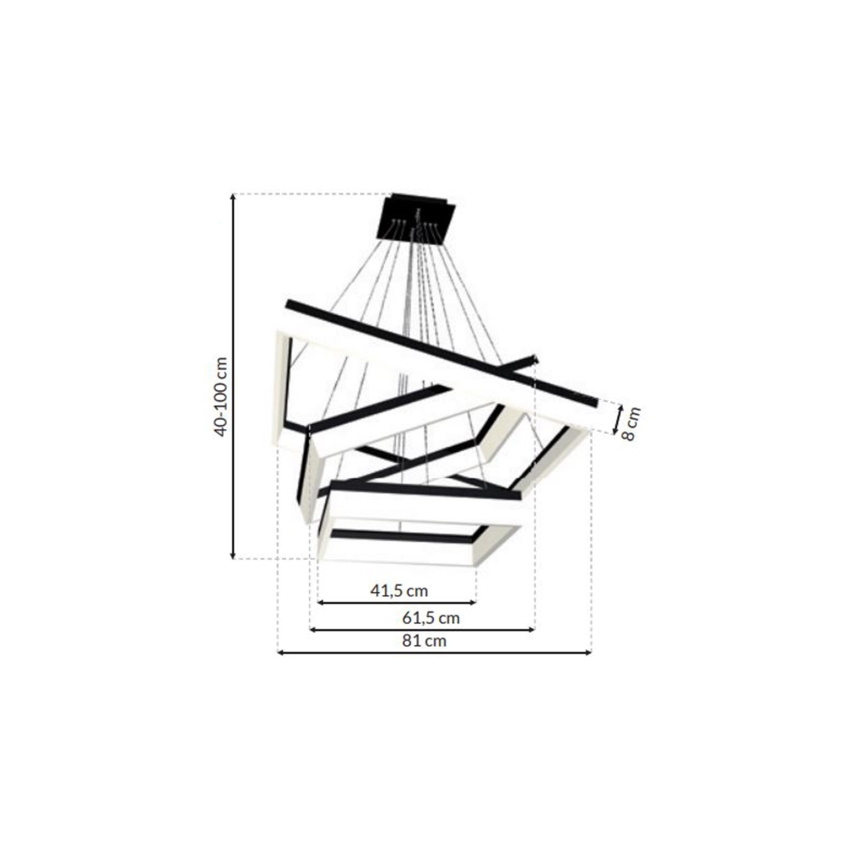 LED Pakabinamas sietynas NERO 3xLED/140W/230V