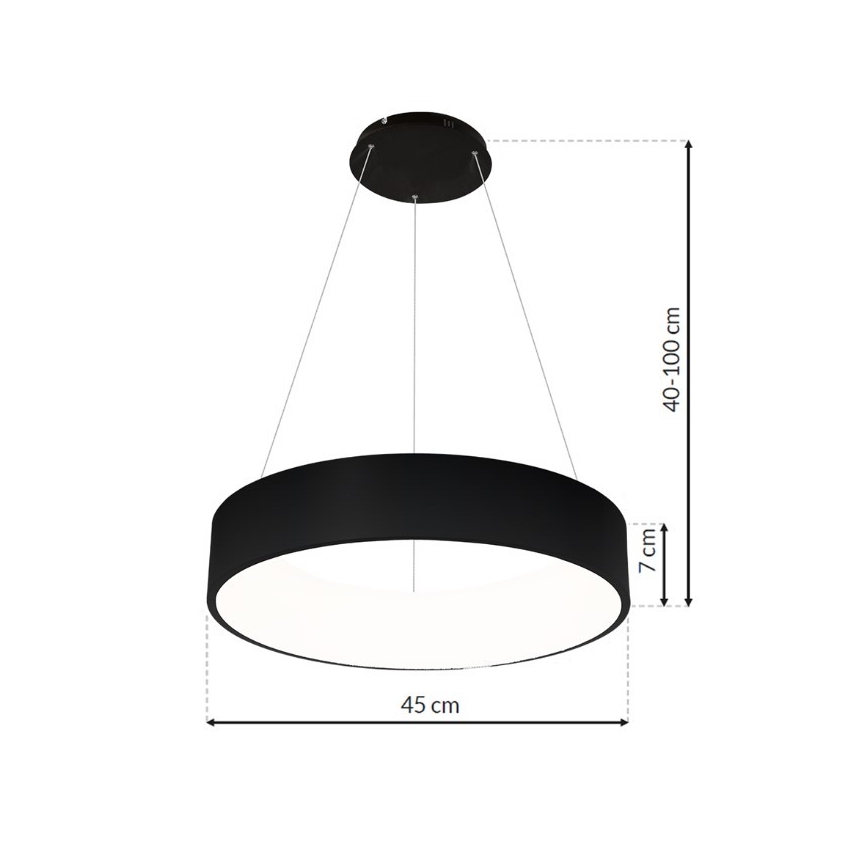 LED Pakabinamas sietynas  OHIO BLACK LED/24W/230V