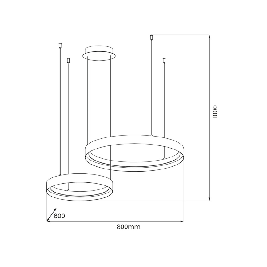 LED Pakabinamas sietynas ORBITA LED/72W/230V balta/juoda