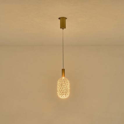 LED Pakabinamas sietynas PERFORATO LED/6,3W/230V 3000K auksas diametras 13 cm